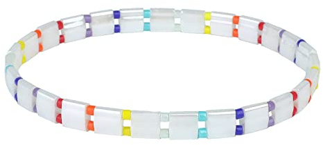 KELITCH Stretch Armbänder Wakamatsu Miyuki Lifting Perlen Armband Farbige Freundschaft Armbänder Damen Armbänder