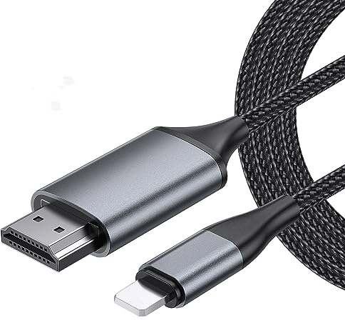dibdib [4M Long Version HDMI Cable for Phone, HDMI Converter Cable, Telephone/Pad/Pod to TV, Youtube TV Output, High Definition HD1080P Grey