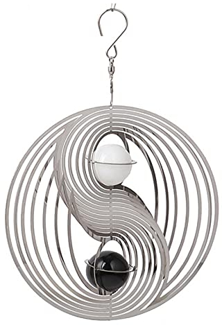 Hängender Garten Yin Yang Feng Shui rotierende Ornamente Mode Edelstahl Pailletten Kristall rotierende Kugel