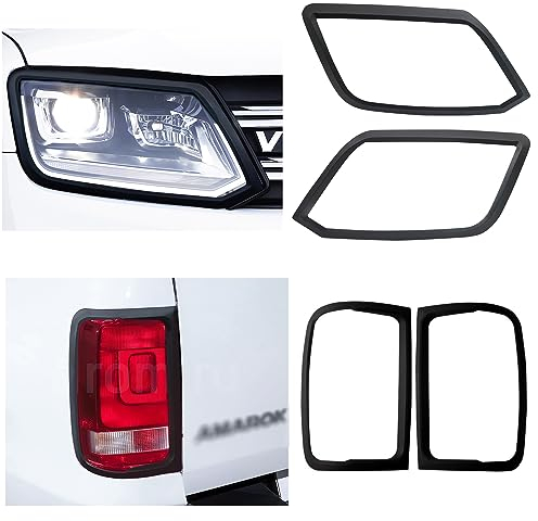 JHCHAN Scheinwerferabdeckung und Rücklichtabdeckungs-Set für Volkswagen VW Amarok 2009–2022 (1 Satz)