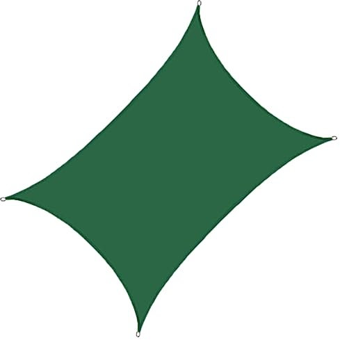 Cozylkx Voile D'ombrage Vert Foncé pour Jardin, Auvent Rectangulaire De 2m x 4m,Auvent Imperméable pour Camping en Plein Air, Ombre De Piscine