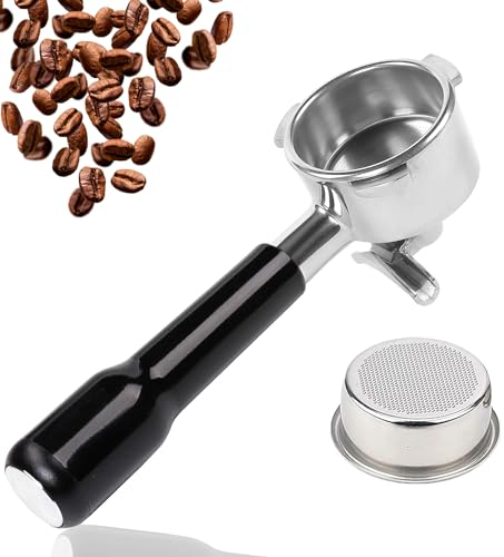 Espresso Portafilter 54mm Double Spouts - Compatible with Breville Bambino, Duo-Temp, Infuser, Barista Express, Barista Touch, Barista Pro, Sage Barista Machine - Stainless Steel with Filter Basket