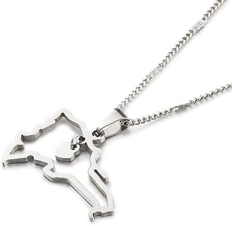 Dominikanische Republik Karte Geformte Charm-Halskette Dominikanische Republik Anhänger Halskette,Ethnische Patriotische Ornament Charm-Schmuck Für Frauen Männer Patriotischer Pullover Kette H