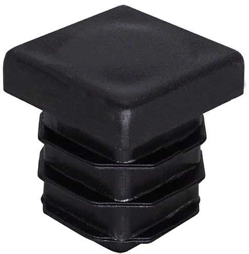 SKIR'CO (20 pezzi) Tasselli quadrati in plastica 18x18 mm Tappi terminali per tubi quadrati Inserti per tubi quadrati Tappi per pali di recinzione nero RAL 9005