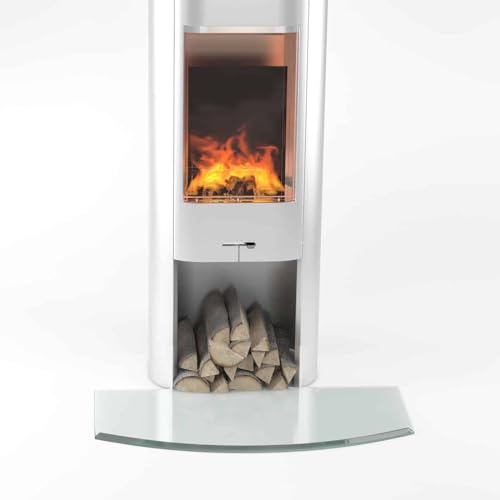 Glasplatte24 Funkenschutzplatte Segmentbogen für Kaminofen, Glasplatte mit 18mm Facette, Glasbodenplatte Hitzeschutz mit ESG Sicherheitsglas, 50 x 100 cm, Stärke 6mm