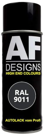 Alex Flittner Designs RAL9011 GRAPHITSCHWARZ Glänzend Lackspray Sprühdose DIY Autolack 400g Öl Lack Sprühdose Outdoor