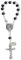 Needzo St. Christopher Auto-Rosenkranz mit Glasperlen, Karabinerverschluss und wundertätiger Medaille, spirituelles Autozubehör, 16,6 cm, Schwarz, 15 cm