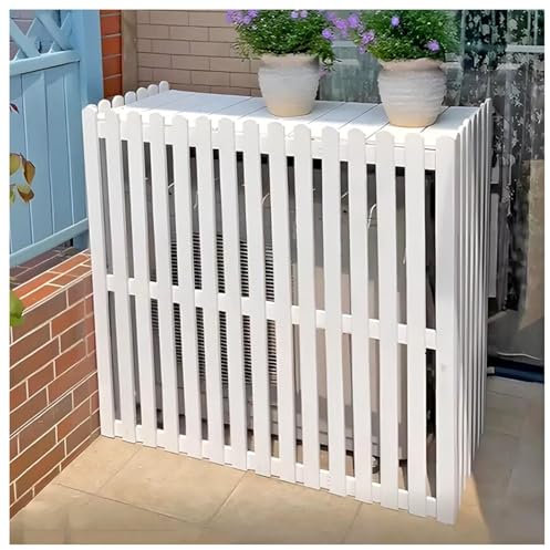 Air Conditioner Protective Cover - Large Outside Unit Rack Enclosure With Slatted Decorative Fence - Hide And Protect Your AC Unit Outdoor Fence
