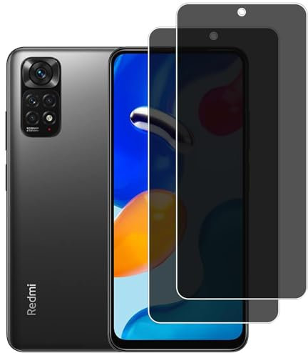 KELOLIN [2 Piezas Protector de vidrio de privacidad templado para Xiaomi Redmi Note 11 / Note 11S [Anti-rasguños] [Antiespia] 9H Protector Pantalla Privacidad para Xiaomi Redmi Note 11 / Note 11S