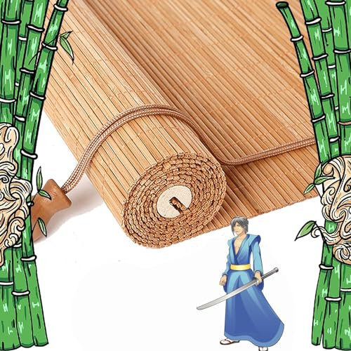 Outdoor Bambus Rollo Bambus Jalousien Bambus Jalousie Innen Bambus Jalousie, Bambus Jalousie Bambus Jalousie Outdoor Rollo Sichtschutz für Veranda/Garten/Terrasse Custom Size A1