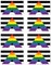 Aufkleber: 75x45 mm, 8 Stück - Flagge - Straight Ally Pride - LGBTQ - für Auto, Laptop und mehr