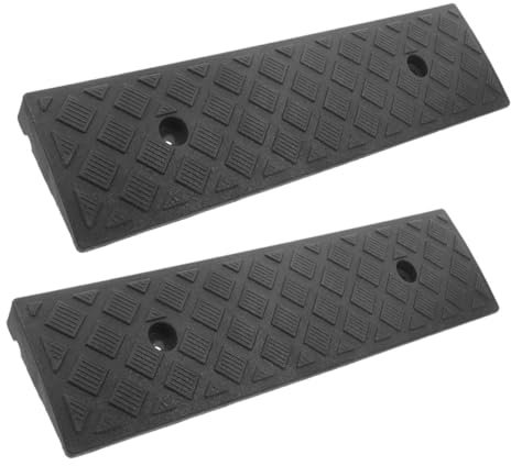 JECOMPRIS 2St Trittmatte Schuppenrampe Bordsteinkante Wohnmobil-Bordsteinbrücke Garagenrampe Rampen für Rasenmäher Laderampe Auto Türrampen Bordsteinrampe Schwellenrampen für Türen Plastik