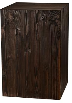 Decorativo Colonna in legno, colonna rustica, decorazione in tronco d’albero, supporto portacandele da pavimento, colonna per fiori in legno, stabile e durevole, noce scuro, 60x40x40 cm