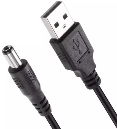 RUITEXUN Cavo da USB a CC da 5,5 mm 0,5 m/1,5 piedi, USB 2.0 A maschio a CC 5,5x2,1 mm Connettore CC da 5 Volt Cavo di alimentazione con jack cilindrico di ricarica