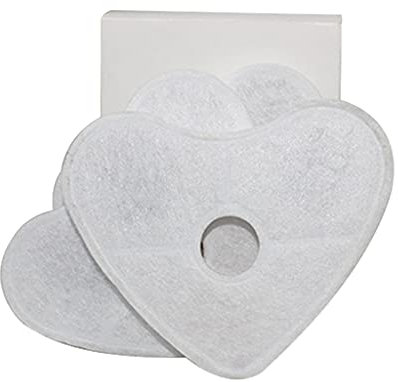 4 Pcs Heart Shape For Cat Fountain Dispenser Pet Bowl Dish Filter Keep Water For Softens The Water Activated