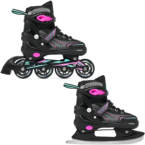 Croxer 2in1 Schlittschuhe Inline Skates Inliner Optima Black/Mint