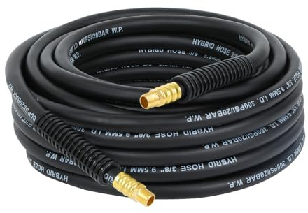 Txecpro 15,7 m x 0,95 cm Gummi-Luftschlauch, schwarz, 300 Psi