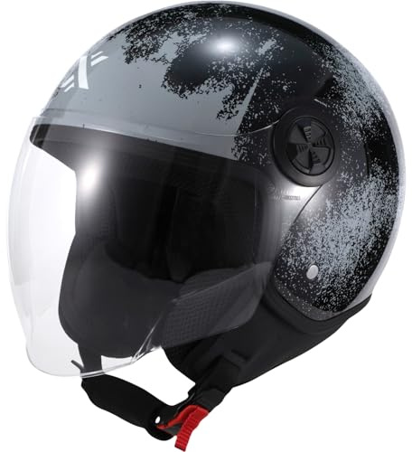 Shox Interceptor Rust Open Face Motorcycle Helmet M Gloss Black