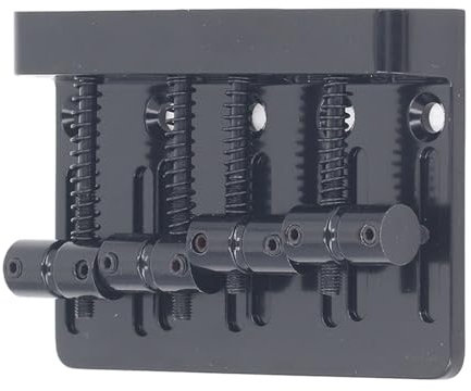 Puente de bajo Eléctrico, Puente de bajo de 4 Cuerdas Sonido Extendido Agregado Fácil de Instalar Placa Base Engrosada con Llave Hexagonal para Reemplazo (Black)