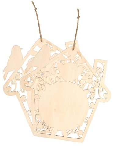 Ideen mit Herz Vogelhäuser aus Holz | Rohlinge | zum Anmalen | mit Aufhängung | Fenster-Deko | 26,5 x 25,4 cm | flach | 4 mm stark | 2 Stück
