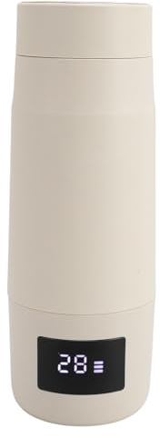 Tragbarer Flaschenwärmer für Reisen, 300 Ml Babyflaschenwärmer mit Einstellbarer Temperatur und Warmhaltung, Kabelloser Milchwärmer mit USB-Aufladung, Wiederaufladbarer