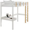 Blisswood Bunk Bed, Loft Bed with Desk Kids Bunk Beds 3ft Single Bed Frame with Ladder & Safety Guardrail, Solid Pine Wood High Sleeper Bed for Children's Teens Adults, Home (White)
