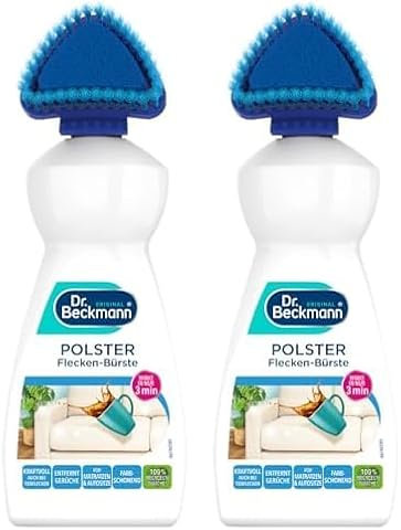 Dr. Beckmann Polster Flecken-Bürste, Flüssigkeit | Polsterreiniger gegen hartnäckige Flecken und Gerüche auf Sofas, Autositzen etc. | inkl. praktischem Bürstenapplikator | 400 ml (Packung mit 2)