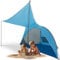 EXPLORER Strandmuschel [270x120x120cm] **mit Sonnendach/verschließbar ** UV Schutz 80+ mit Boden Garten Strand Outdoor Muschel Strandzelt Sichtschutz Sonnenschutz Urlaub