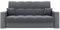 LIKMA Ausziehbar 3 Sitzer Sofa Evita Dunkelgrau + Grau Kunstleder 220x91x85 cm Schlaffunktion Bettzeugbehälter 2 Kissen Sofa mit Bettfunktion Gesteppte Schlafsofa Couchgarnitur