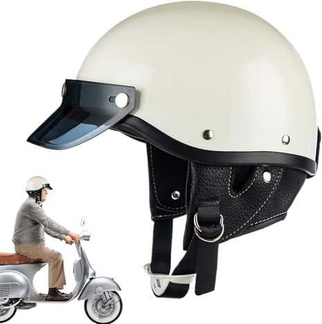 Caschi da motocicletta mezza shell, casco a metà faccia | Caschi da moto per uomini - Cappuccetto a faccia aperta traspirante fresco leggero per motocross scooter racing street incrociatore