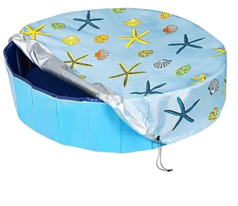 Cubierta redonda para piscina, tela Oxford, lona de protección solar con cordón para piscinas sobre el suelo, protección contra el polvo impermeable al aire libre (122 x 30 cm)