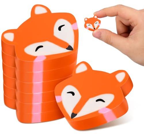 Gadpiparty 50 Stück Fuchs Radiergummi Set - Niedliche Mini Tier Radiergummis für Kinder - Kreative Schreibwaren Belohnung für die Grundschule - Kawaii Mitbringsel für Kindergeburtstag