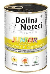 Dolina Noteci Premium JUNIOR Wet Dog Food/Non-Allergic Full of Nutrition Mineral Vitamin (400 g (Pack of 10), Chicken Gizzards)