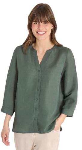 Cecil Damen Bluse mit Split Neck aus Leinenmix