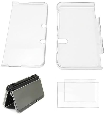 Hzxkqmil Funda Protectora Transparente para Nintendo New 3DS Consola | Carcasa Dura Claro Cubierta Protectora y 1 Juego de Película Protectora de Pantalla Accesorios para New 3DS Consola
