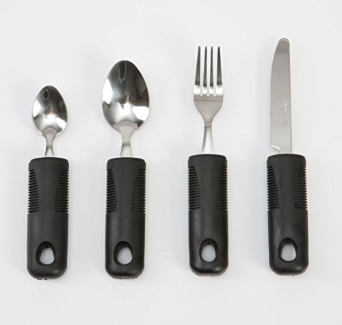 Chunky Soft Comfort Grips Cutlery Set Knife Fork Teaspoon and Desert Spoon