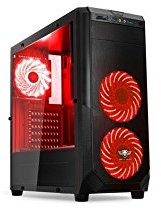 ROGUE I RED: BOITIER GAMING NOIR/ROUGE mATX/ATX - LECTEUR DE CARTES SD/MICROSD - 7 PORTS D'EXTENSION - 3 Ventilateurs à LED Rouge: 2 x 120mm en façade - 1 x 120mm à l'arrière