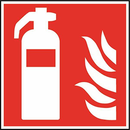 Kunststoff PVC Schild Feuerlöscher DIN EN ISO 7010-200x200x1.5mm langnachleuchtend
