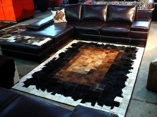Vip-leather NEU KUHFELL Patchwork Teppich (150 cm x 210 cm)