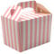 20 x Stripe Design Children/Kids Party Boxes Carry Food Meal Fun Picnic Birthday Wedding Favour/Baby Shower Party Box Loot Bag (Baby Pink)