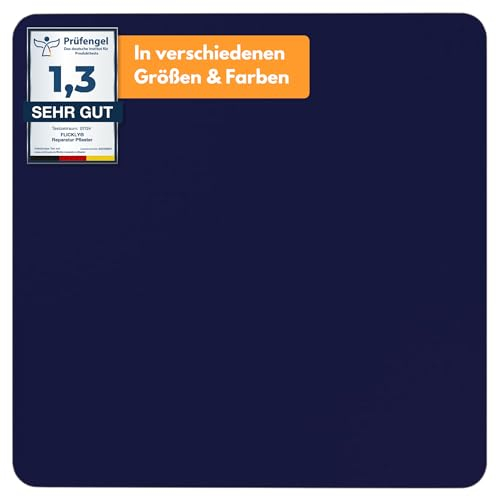 Flickly® Patchs de réparation autocollants | camions, remorques, tentes, auvents, camping, parasols, piscine | disponibles en plusieurs couleurs | 10 x 10 cm | Bleu outremer (RAL5002)