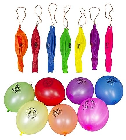 Weddecor Large Punch Balloons Assorted Color with Elastic Bands Latex Material for Kids Birthday Parties, Baby Functions, Wedding Decoration, 12 inch, 10pcs
