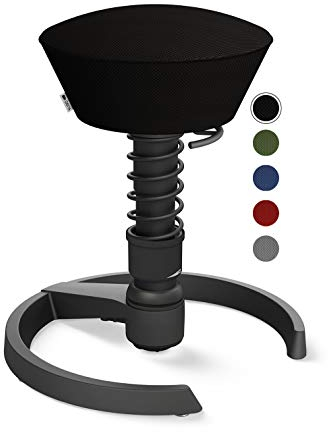 aeris Swopper Air – Ergonomischer Hocker mit extra weicher Polsterung – Bürohocker höhenverstellbar ohne Rollen –Sitzhocker für einen gesunden Rücken, Feder Standard