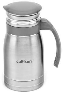 Cuitisan LIVING Kühlschrankkrug Wasserkanne aus rostfreiem Edelstahl mit leicht zu öffnendem Deckel und Griff, Getränkekaraffe für heißes und kaltes Wasser (1000ml) (19)