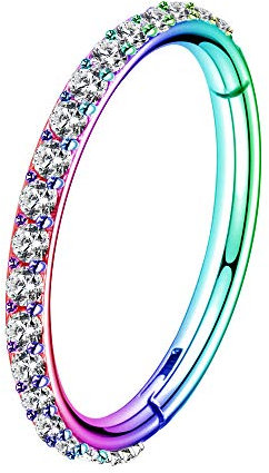 OUFER 16G Rostfreier Stahl Knorpel Ohrringe Fünf Petal Clear CZ Blume Tragus Helix Earrings Knorpel Ohrstecker rainbow-16G-6mm