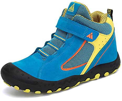 Mishansha Wanderschuhe Jungen Leicht Trekkingschuhe Mädchen rutschfeste Wanderhalbschuhe Atmungsaktive Outdoorschuhe Blau Gr.35