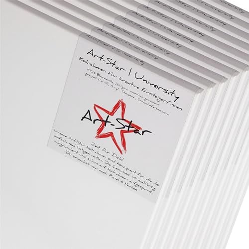 Art-Star 10x University KEILRAHMEN 60x60 cm | Leinwände auf Keilrahmen 60x60 cm | Leinwandtuch vorgrundiert, malfertige bespannte quadratische Keilrahmen mit Leinwand zum malen