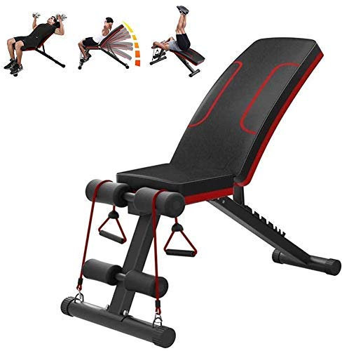 XBSLJ Verstellbare Trainingsbank zum Gewichtheben, Sit-Up-Bank, Neigung/Mehrzweck-Klappstuhl für Ganzkörper-Workou und Heim-Übungen.