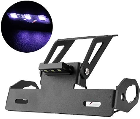 Motorcycle License Registration Plate Bracket Eliminator License Plate Holder Tail Tidy Eliminate with 5050 White LED Fit for Z 650/Ninja 650 2017‑2020