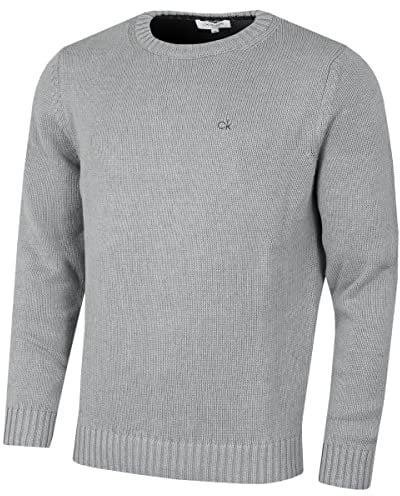 Calvin Klein Mens Campus Crew Neck Sweater - Silver Marl - XXL